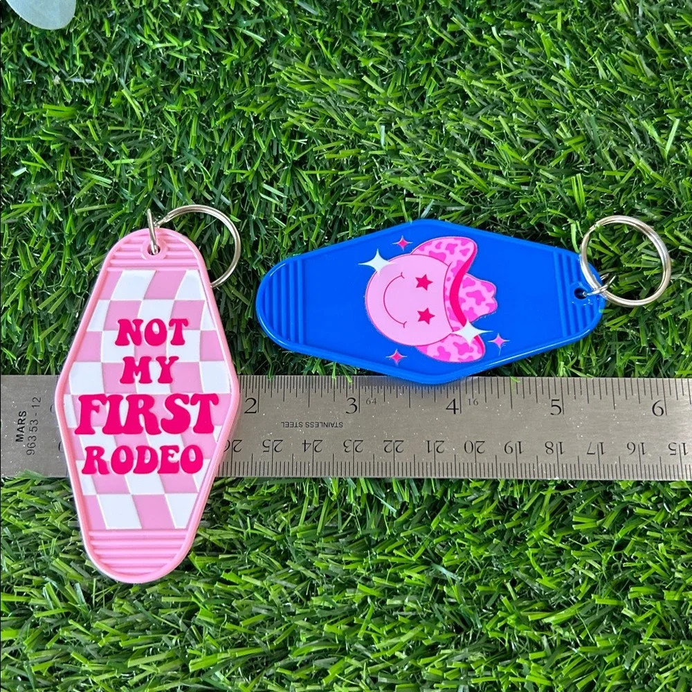 Two Custom Made Key Chain Bag Charms NWOT